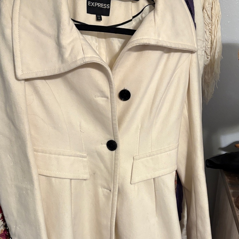 Express Women's Ivory Trench Coat